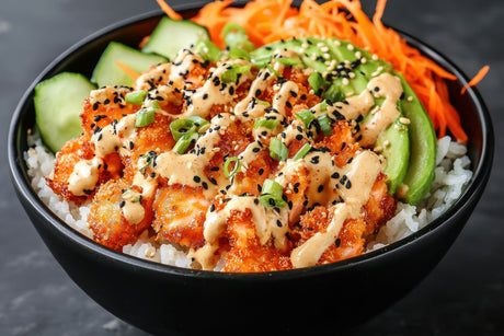 Mach dir eine knusprige Lachs-Poké Bowl – einfach, gesund und unglaublich lecker mit ONYX Cookware