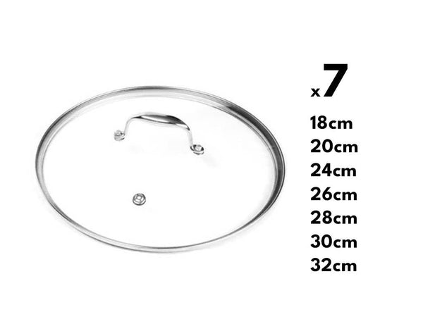 GLASDECKELSET 7-TEILIG