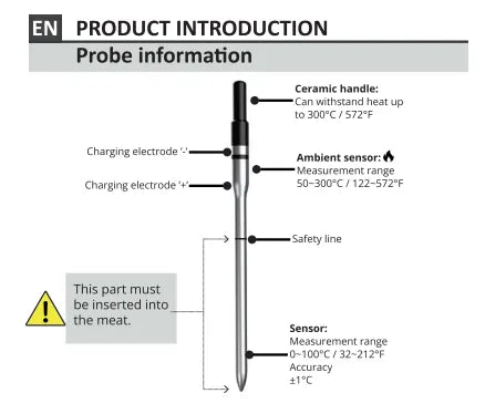 Wie tief sollte die Sonde in das Fleisch eingeführt werden?