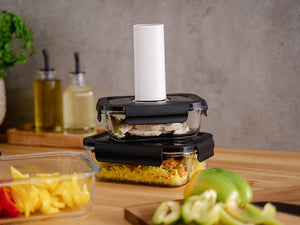 RECTANGLE VACUUM GLASS CONTAINER - 630ML - SET - 4PC - 4