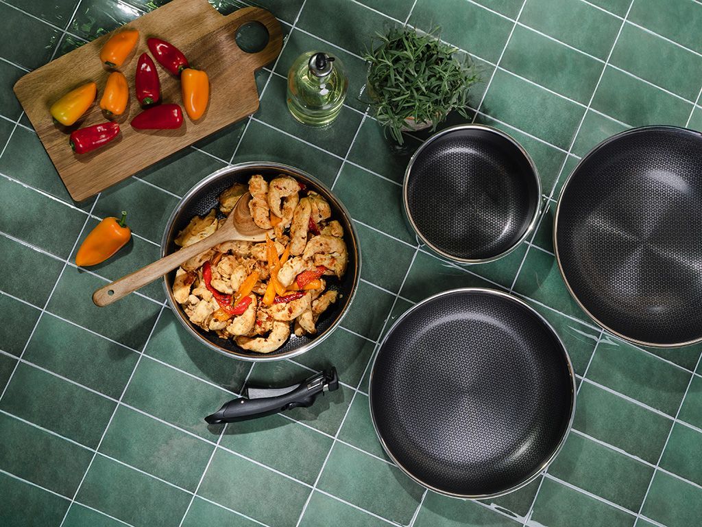 SAUTÉPFANNE MIT ABNEHMBAREM GRIFF 26CM SET - 6