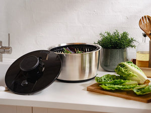 STAINLESS STEEL SALAD SPINNER - 8