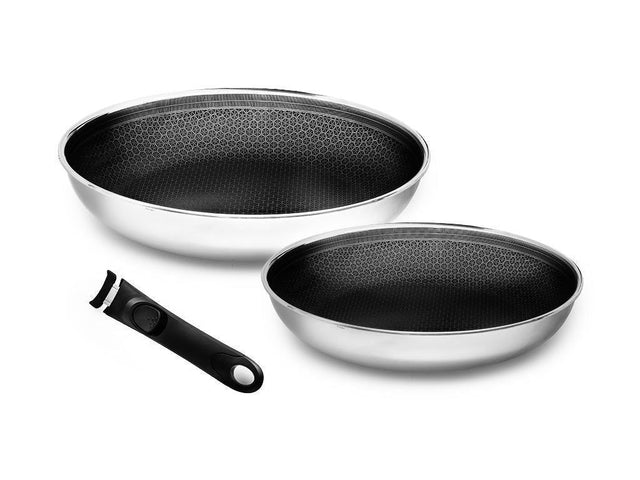 BRATPFANNE MIT ABNEHMBAREM GRIFF 2 STÜCK SET - 1