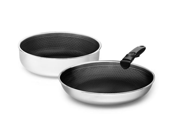 BRATPFANNEN-SET SAUTÉ MIT ABNEHMBAREM GRIFF – 2 STÜCK