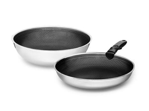 BRATPFANNEN-SET WOK MIT ABNEHMBAREM GRIFF – 2 STÜCK - 1