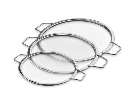 STAPELBARE GLASDECKEL – 24/ 28/ 32 CM – 3 TEILE - 1