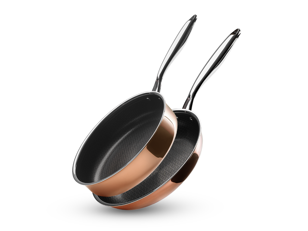 KUPFER HYBRID ANTIHAFT BRATPFANNE+SAUTIERPFANNENSET - 2 TEILE - 1