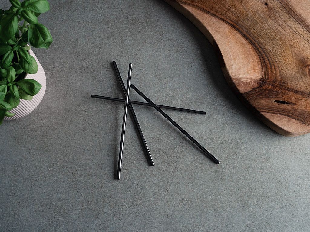 WIEDERVERWENDBAREN STAHL-TRINKHALMEN - PARTYPAKET - 6