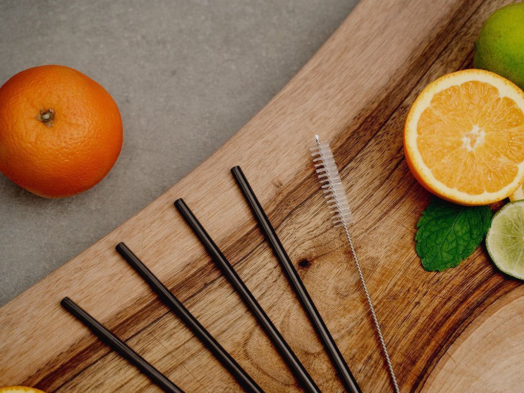 WIEDERVERWENDBAREN STAHL-TRINKHALMEN - PARTYPAKET - 2