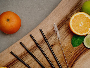 WIEDERVERWENDBAREN STAHL-TRINKHALMEN - PARTYPAKET - 2