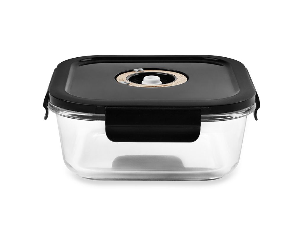 SQUARE VACUUM GLASS CONTAINER - 1230ML - 1