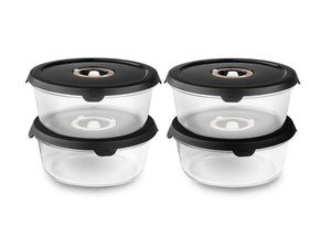 RUNDE VAKUUMGLASBEHÄLTER – 1400ML SET - 4 STÜCK - 1