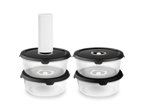 RUNDE VAKUUMGLASBEHÄLTER – 930ML SET - 4 STÜCK - 1